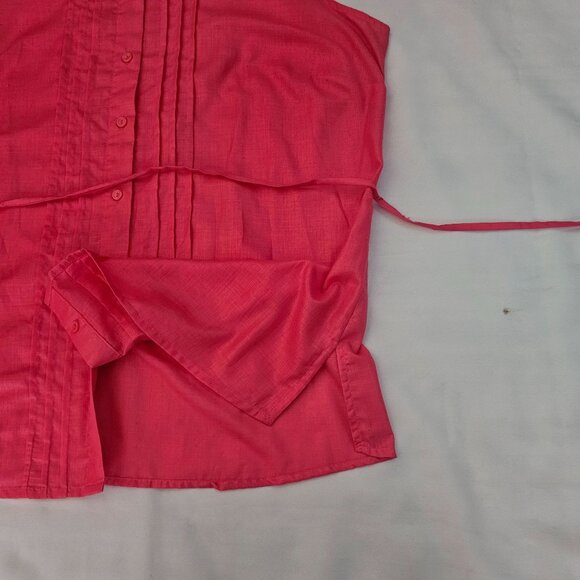 Jaclyn Smith Women's Pink Pintuck Button Front Sleeveless Blouse Size XL - Picture 6 of 11